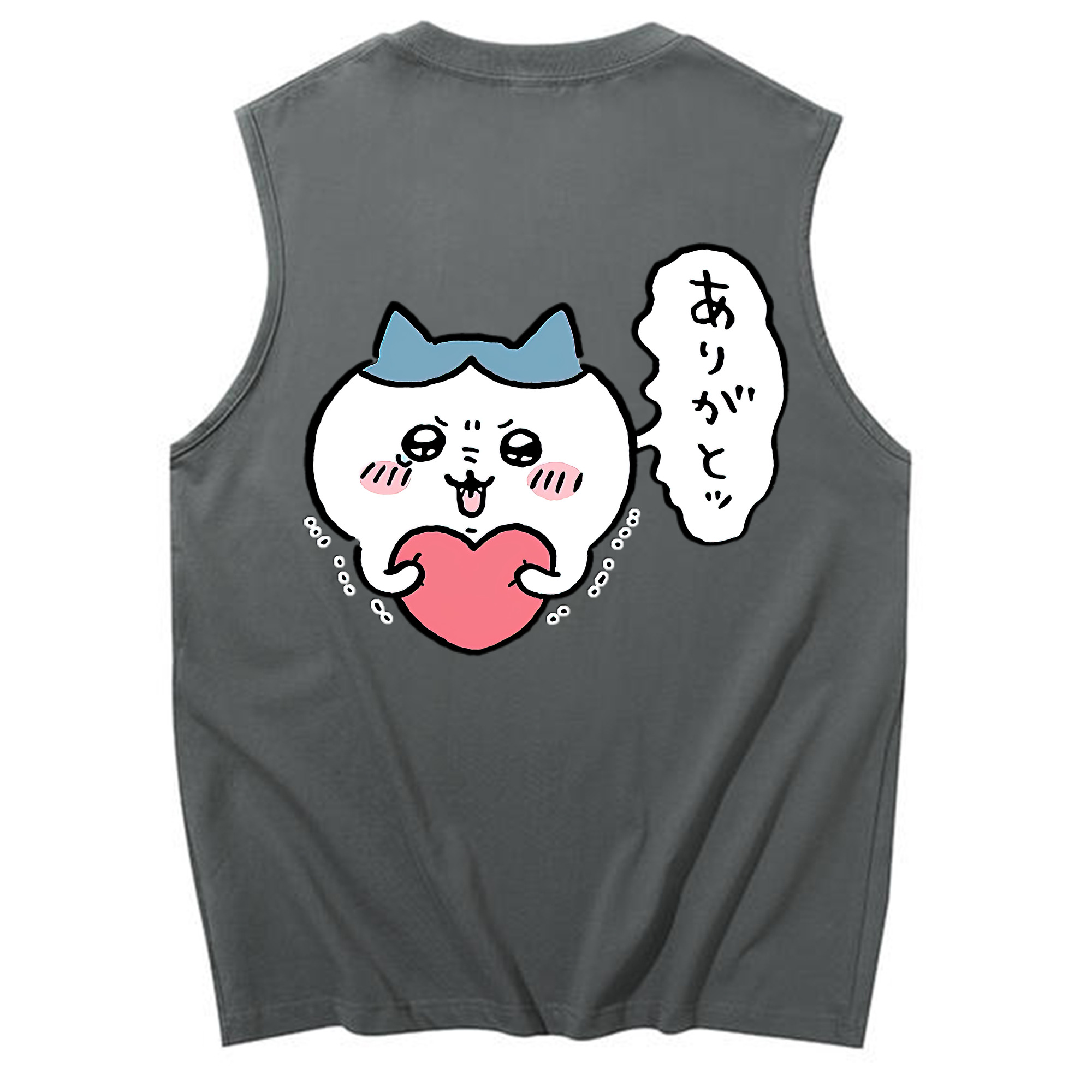 （画像用） ちいかわ ハチワレ Chii-kawa hachiware コットン100％タンクトップ（背面プリント）